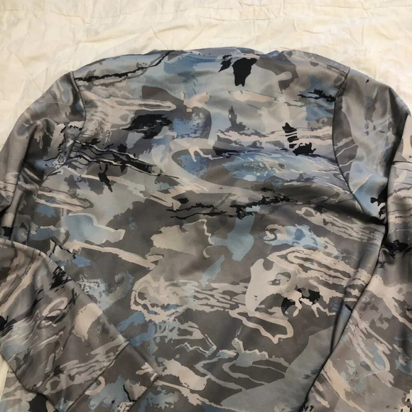 Under Armour Iso-Chill Camo Hoodie Sweatshirt Gray Blue Men's Medium Athletic - Picture 3 of 9